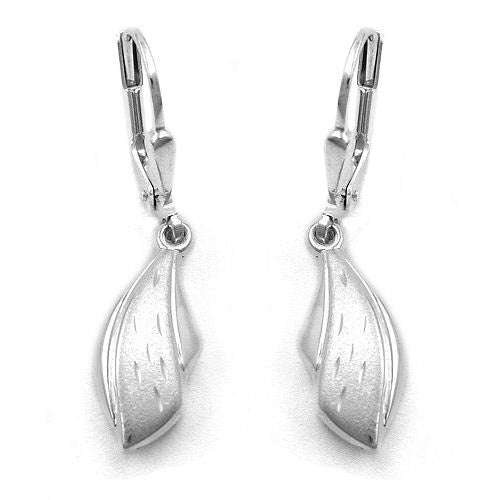 Ohrringe Brisur diamantiert teilmatt Silber 925