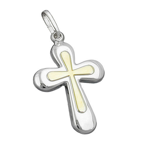 Anhänger Kreuz bicolor Silber 925