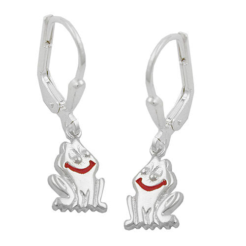 Ohrringe Brisur lächelnder Frosch Silber 925