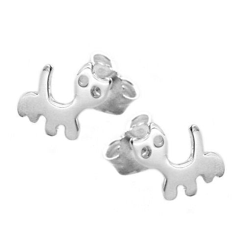 Ohrstecker stilisierte Katze Silber 925
