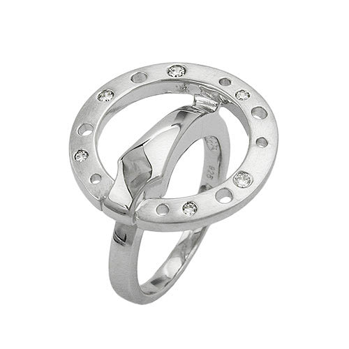 Ring Zirkonia rhodiniert Silber 925