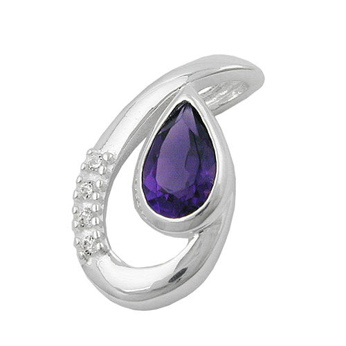 Anhänger Amethyst/Zirkonia Silber 925