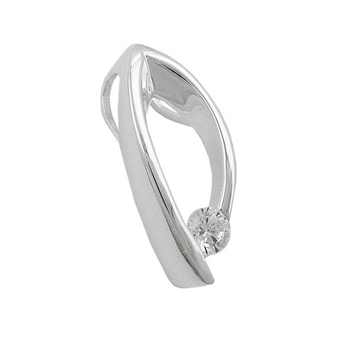 Anhänger oval mit Zirkonia Silber 925