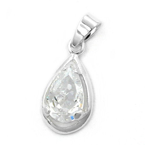 Anhänger Tropfen Zirkonia Silber 925