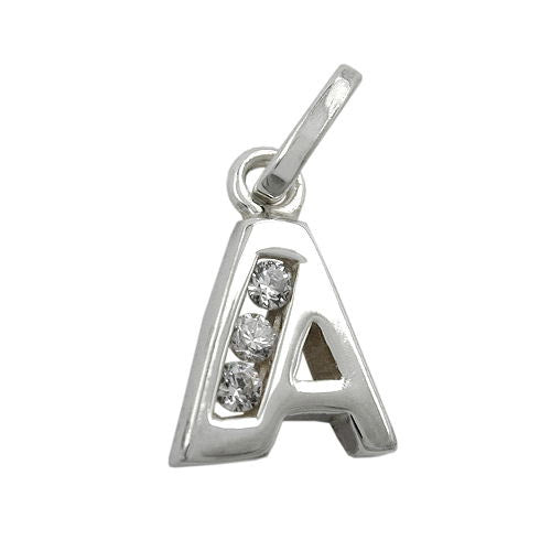 Anhänger Buchstabe A mit Zirkonia Silber 925