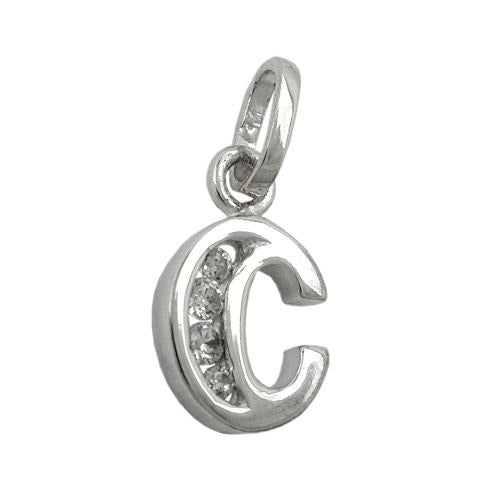 Anhänger Buchstabe C mit Zirkonia Silber 925