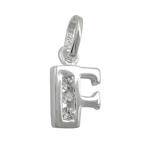 Anhänger Buchstabe F mit Zirkonia Silber 925