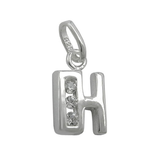 Anhänger Buchstabe H mit Zirkonia Silber 925