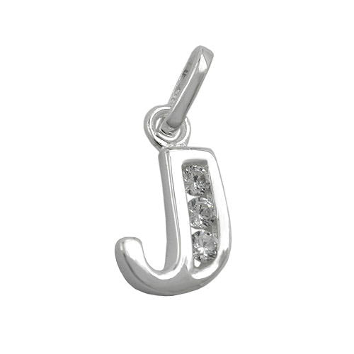 Anhänger Buchstabe J mit Zirkonia Silber 925