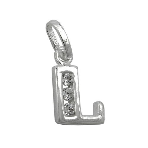 Anhänger Buchstabe L mit Zirkonia Silber 925