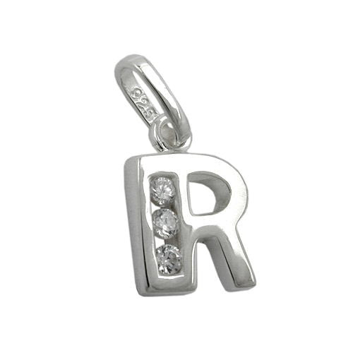 Anhänger Buchstabe R mit Zirkonia Silber 925