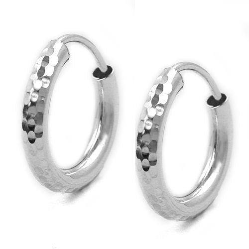 Creolen 15mm diamantiert Silber 925