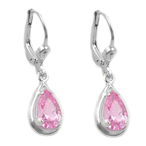 Ohrringe Brisur Zirkonia pink Silber 925