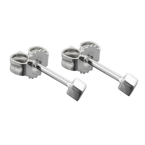 Ohrstecker kleiner Würfel Silber 925