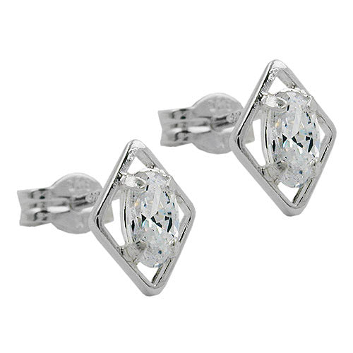 Ohrstecker Rhombus Zirkonia Silber 925