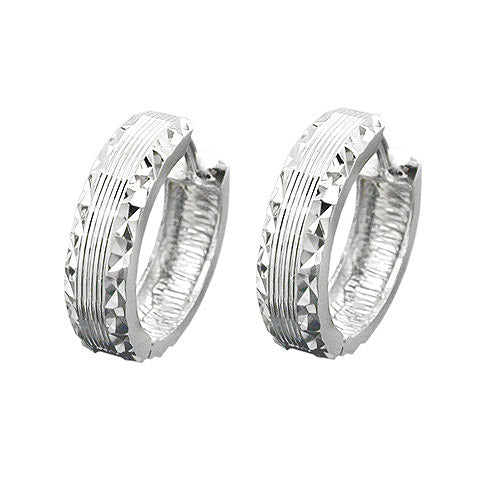Creolen matt/diamantiert Silber 925