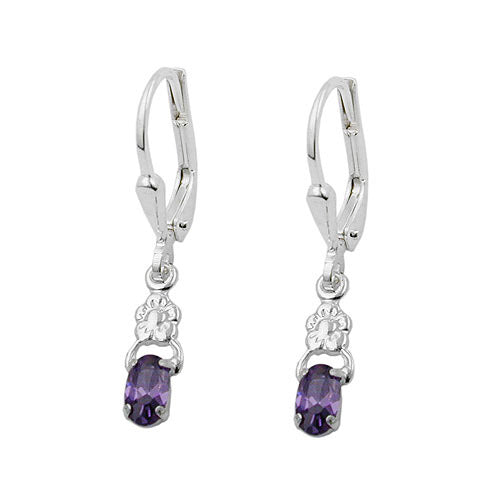 Ohrringe Brisur Blume amethyst Silber 925