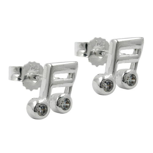 Ohrstecker Musiknote Zirkonia Silber 925