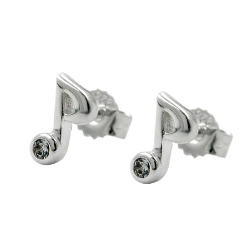 Ohrstecker Musiknote Zirkonia Silber 925