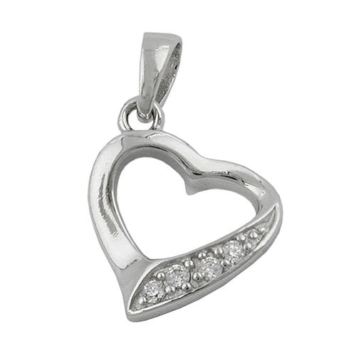 Anhänger Herz mit Zirkonia Silber 925