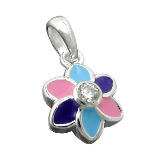 Anhänger Blume Zirkonia Silber 925