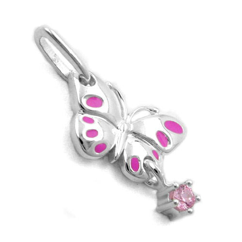 Anhänger Schmetterling pink Silber 925