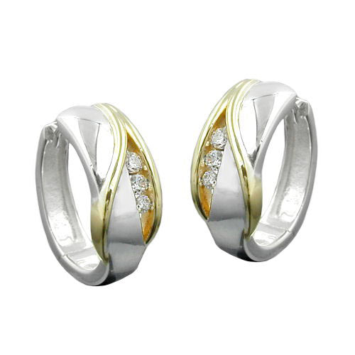 Creolen bicolor Zirkonia Silber 925