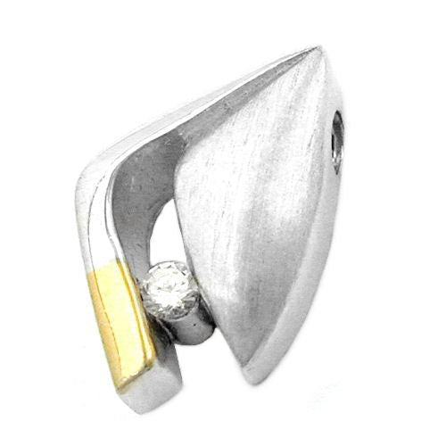 Anhänger bicolor si-matt glänzend Zirkonia 925