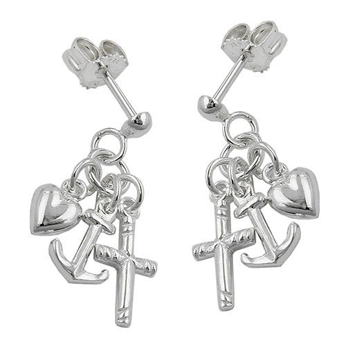 Ohrstecker Glaube-Liebe-Hoffnung Silber 925