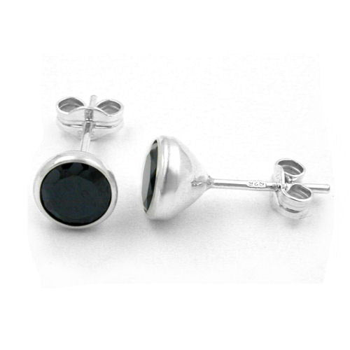 Ohrstecker Zirkonia schwarz Silber 925