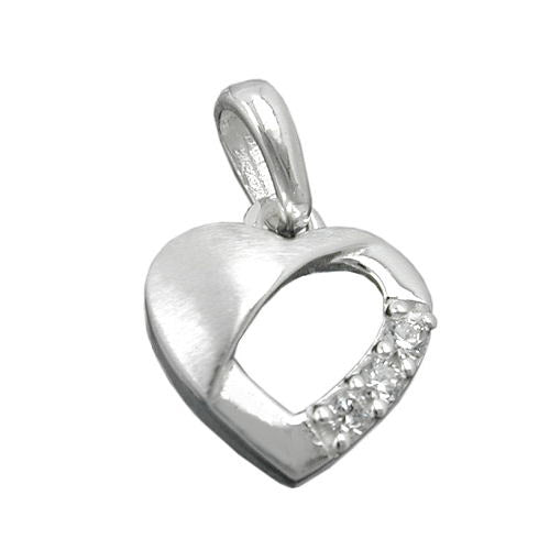 Anhänger Herz mit Zirkonia Silber 925