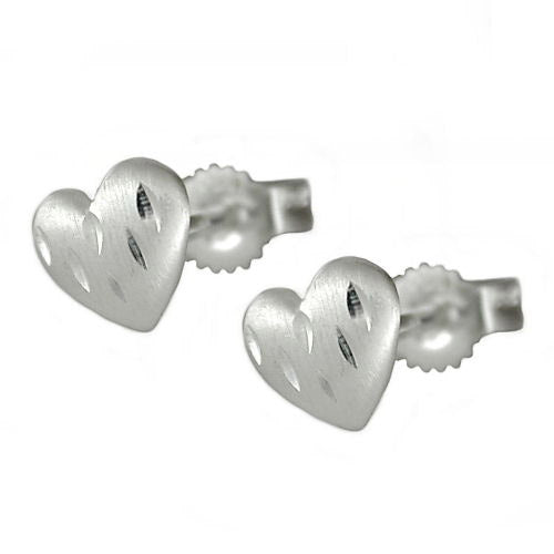 Ohrstecker Herz diamantiert Silber 925