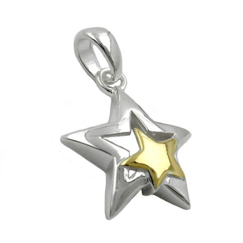 Anhänger Stern bicolor Silber 925