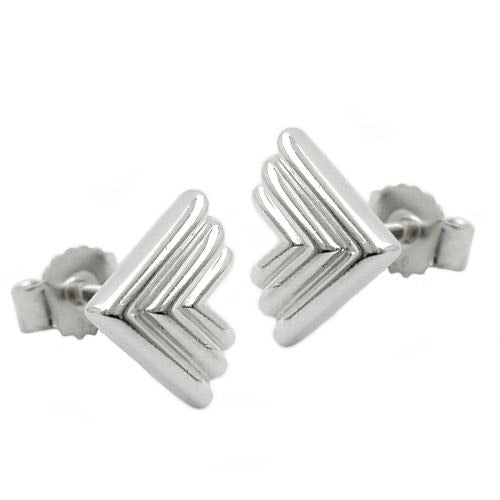 Ohrstecker Winkel 3fach glänzend 925