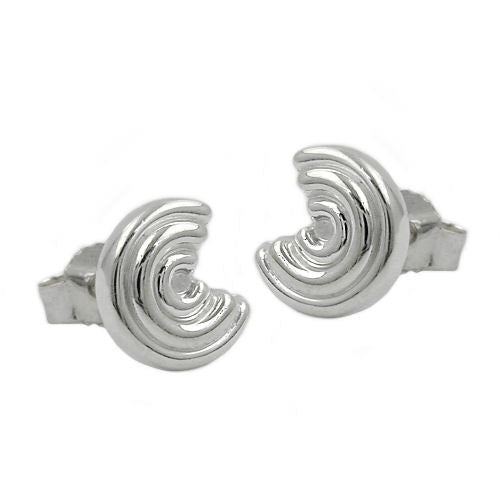 Ohrstecker mit Rillen glänzend 925