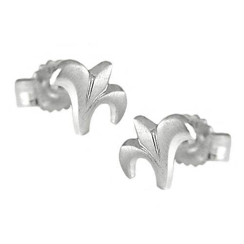 Ohrstecker kleine Blüte mattiert 925
