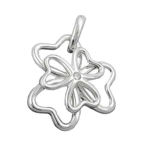 Anhänger Kleeblatt Zirkonia Silber 925