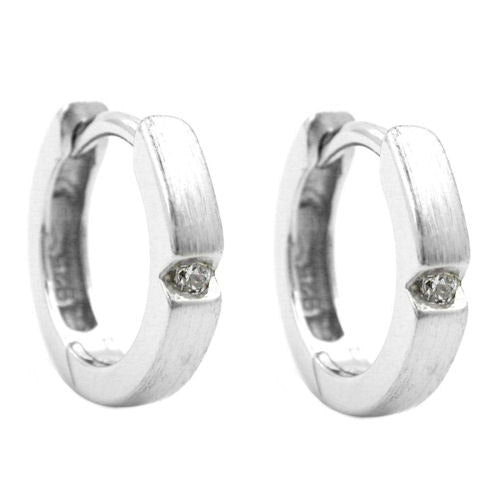 Creolen kleiner Zirkonia weiß Silber 925