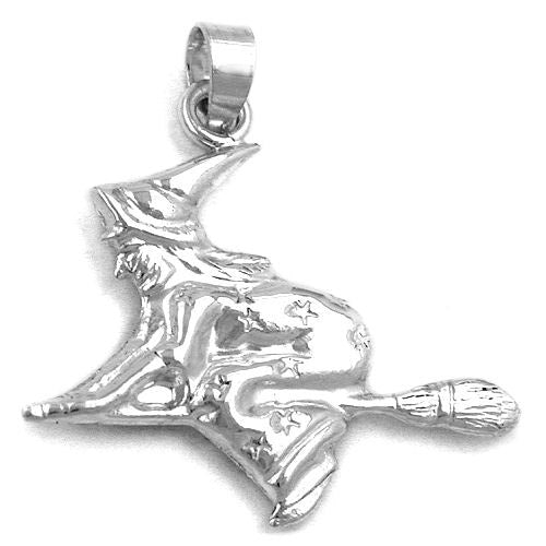 Anhänger 24mm Hexe glänzend Silber 925