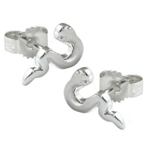 Ohrstecker Schlange glänzend Silber 925