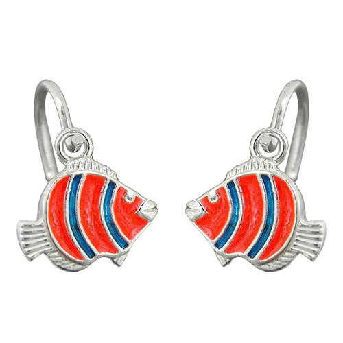 Ohrringe Brisur Clownfisch orange blau 925