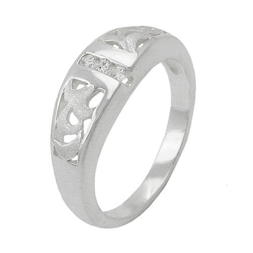 Ring matt-glänzend mit 3x Zirkonia 925
