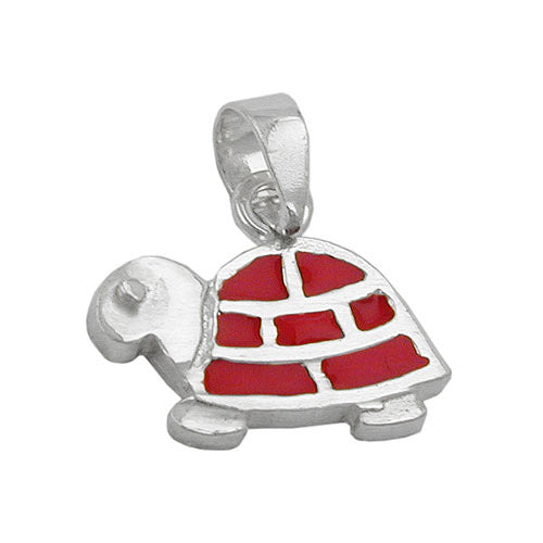 Anhänger Schildkröte rot-silber 925