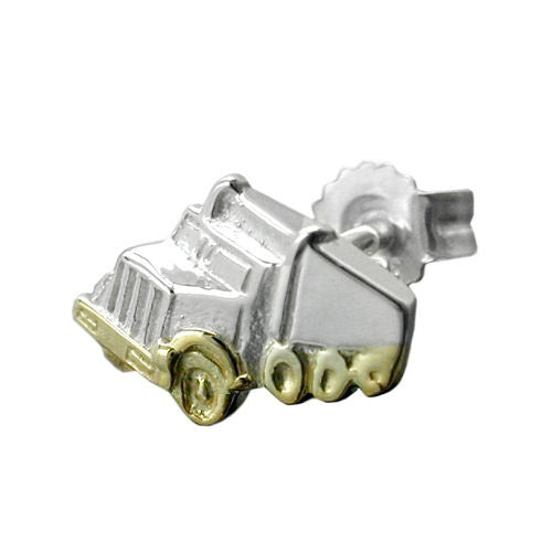 Ohrstecker Single-Truck bicolor Silber 925