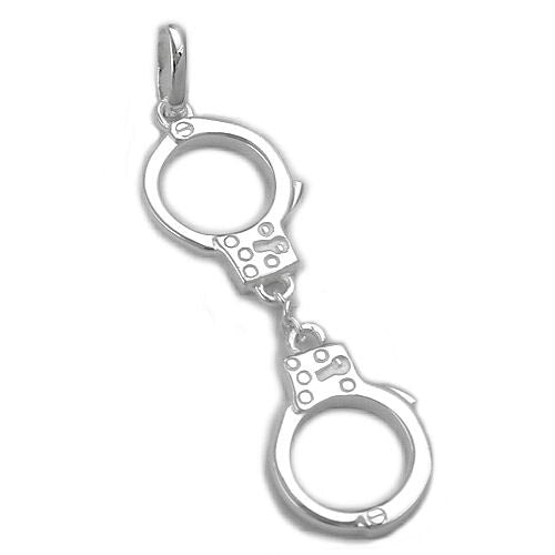 Anhänger 2 Handschellen Silber 925