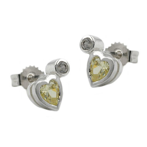 Ohrstecker synth Peridot 1x Zirkonia 925