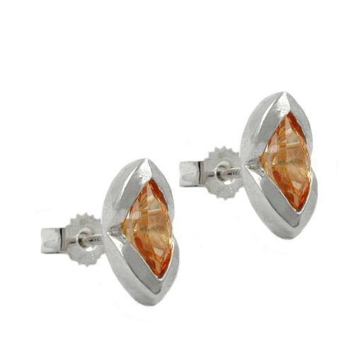 Ohrstecker Zirkonia topas spitzoval 925