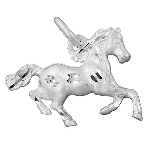 Anhänger Pferd matt-diam Silber 925
