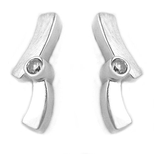 Ohrstecker matt-glänzend Zirkonia 925