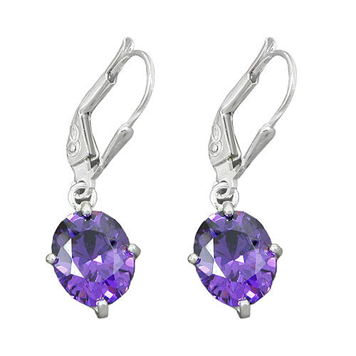 Ohrringe Brisur mit Zirkonia amethyst 925